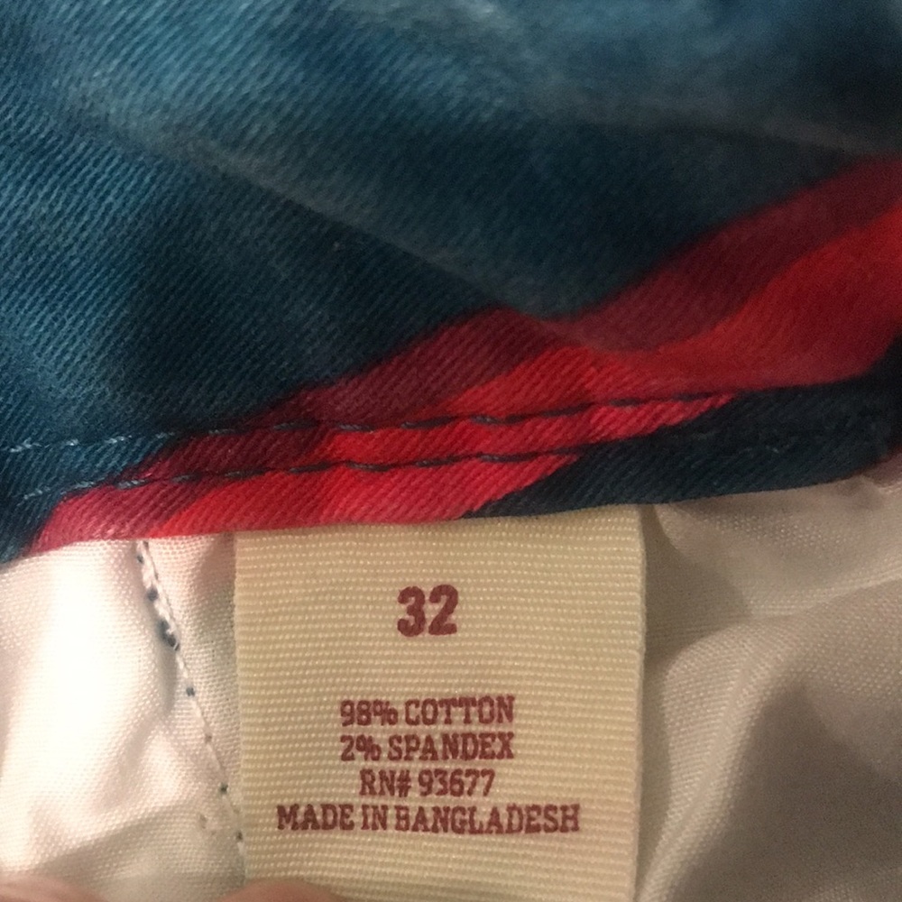 Vintage Arizona Shorts Mens 32 Blue Denim Stripe Y2K Festival Retro Hippie - Picture 5 of 10